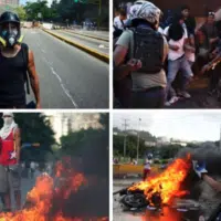 The 2017 guarimbas were extremely violent. Top right: Orlando Figuera was burnt alive by a fascist mob on July 4, 2017. (Archives)